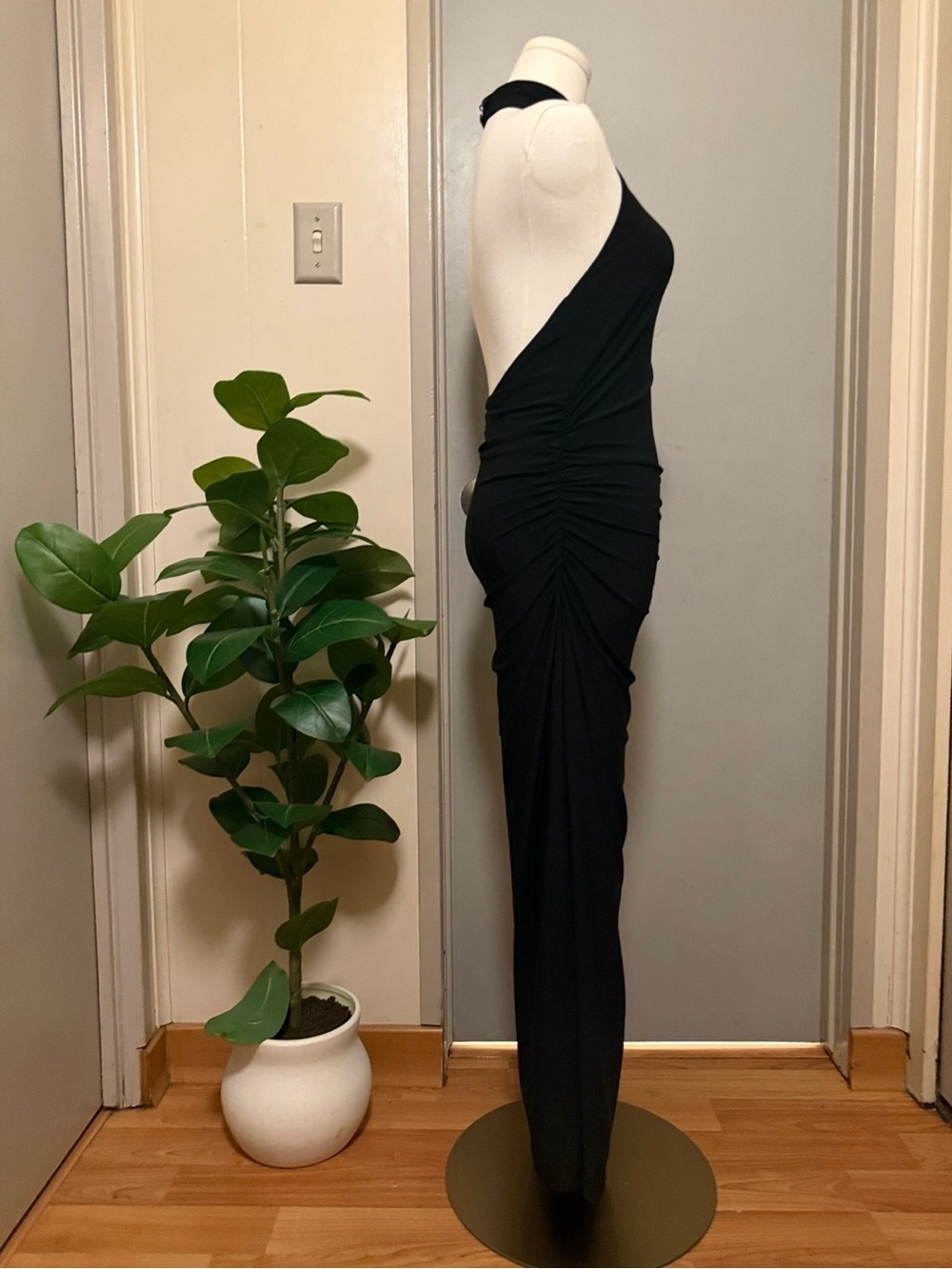 Aritzia Remedy Smooth Matter Halter Backless Midi Dress — Black - Picture 2 of 8